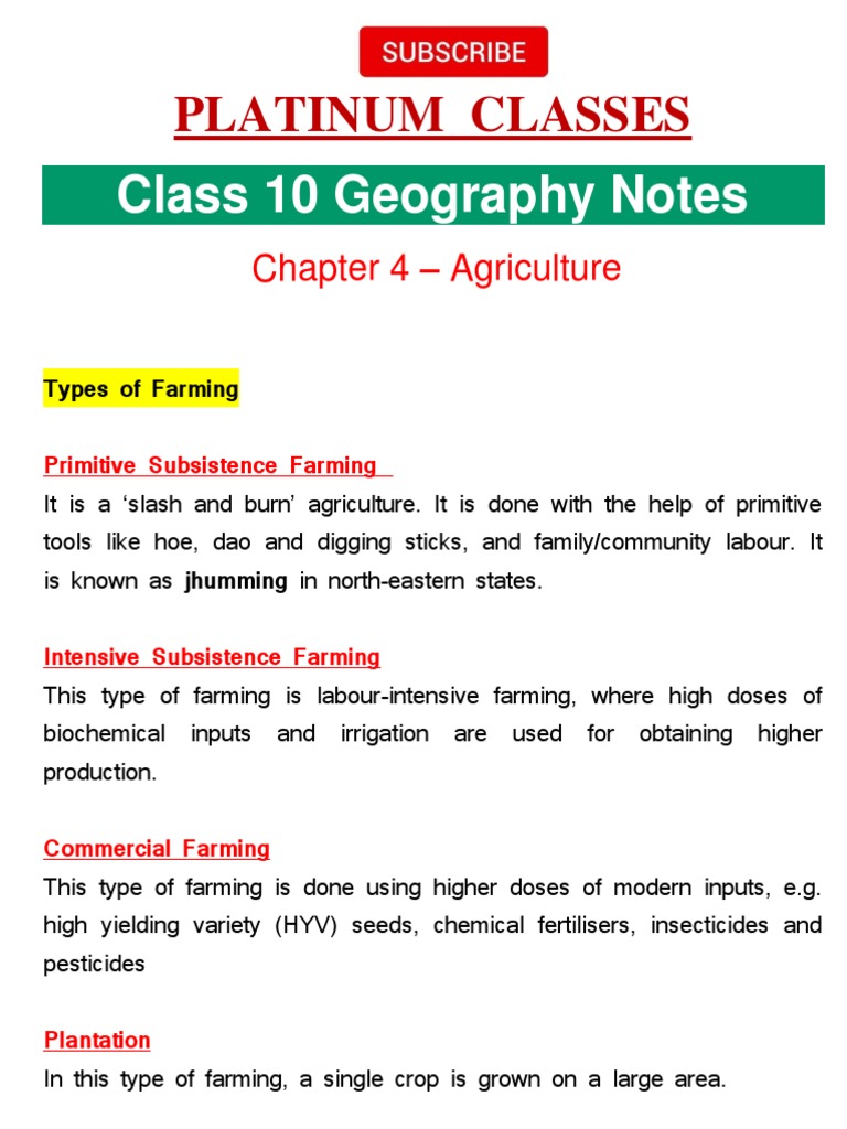 Chapter 4 Geography Class 10 PDF Agriculture Legume
