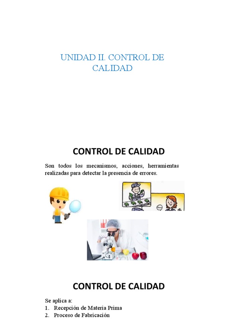 Control de Calidad: Inspección y Métodos | PDF | Calidad (comercial ...