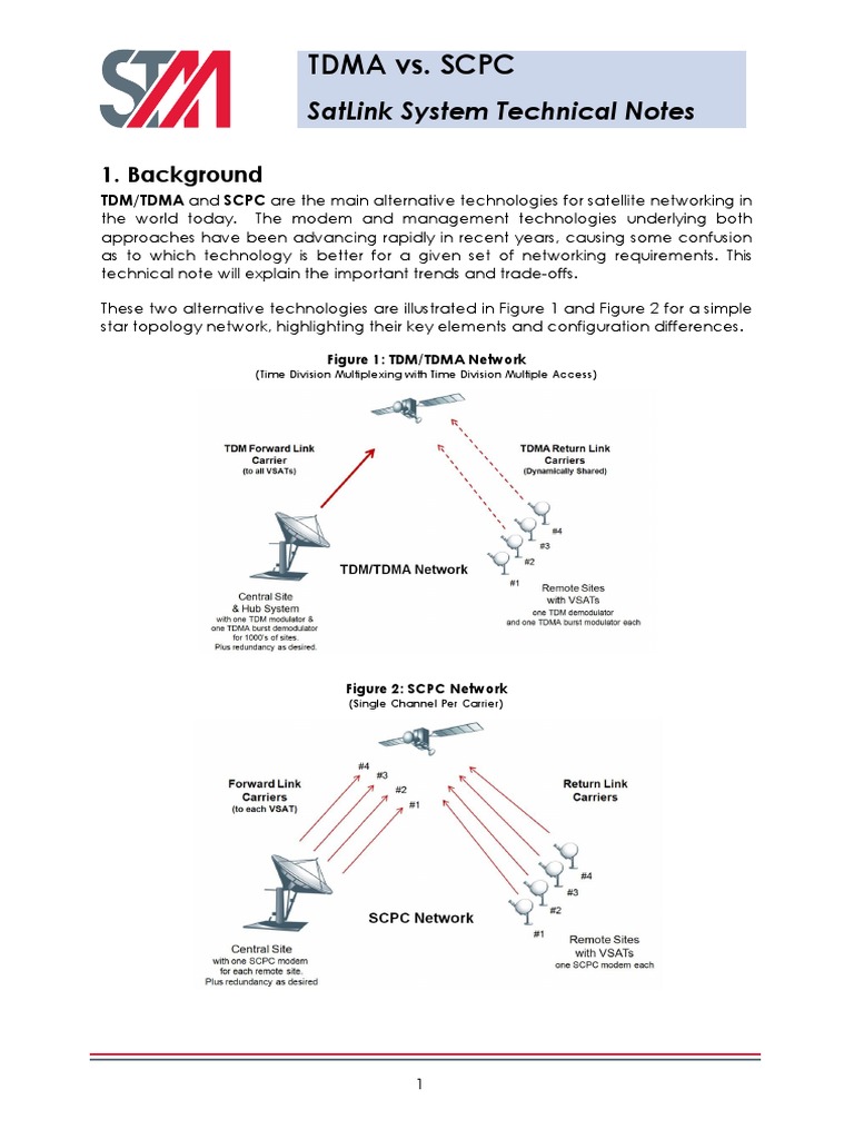 TDMA Vs SCPC SatLink System Technical No | PDF | Multiplexing | Very ...