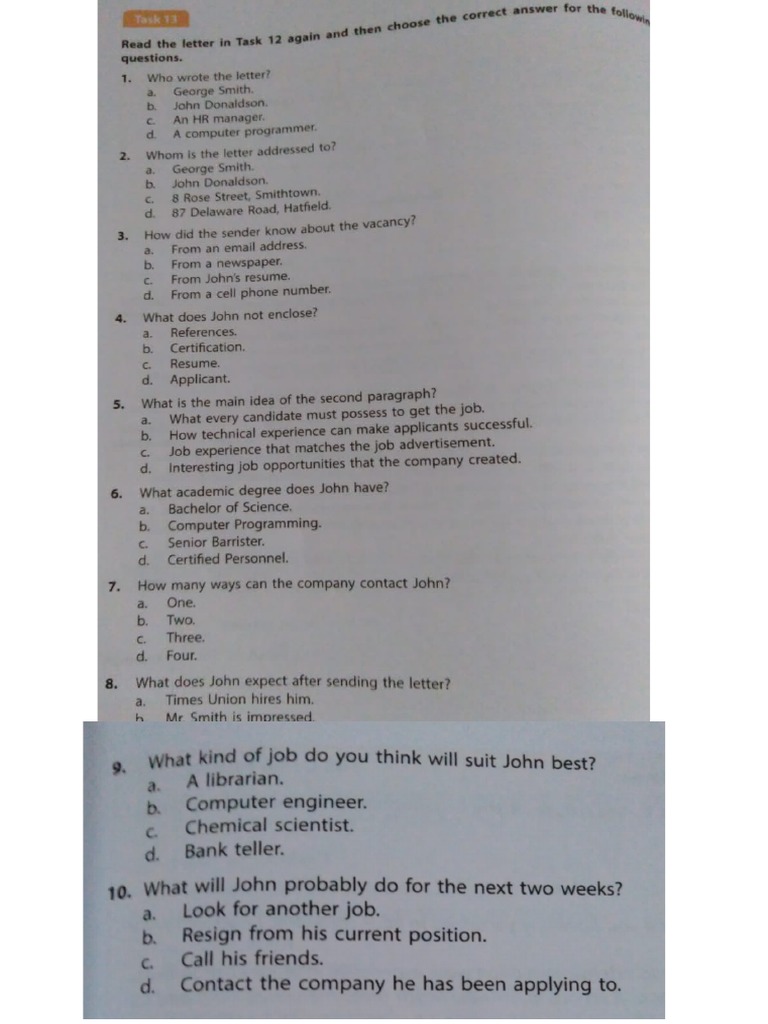 Soal Latihan Job Application Letter Pdf