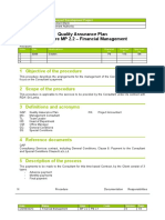 Quality Assurance Plan Procedure MP 2.2 - Financial Management