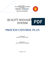 Quality Management System: Process Control Plan
