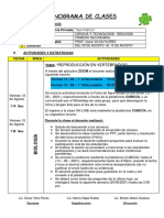 Cronograma de clases de Biología sobre reproducción en vertebrados para 1° secundaria