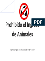 Prohibido el Ingreso de Animales