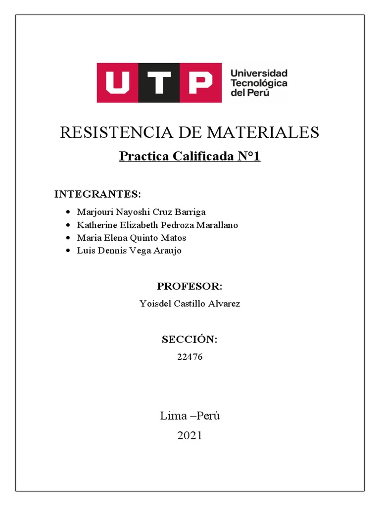 Práctica de Resistencia de Materiales | PDF | Resistencia de materiales ...