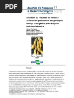 Atividade da redutase do nitrato e acúmulo de prolina livre em genótipos de soja transgênica (BRS-RR) sob deficiência hídrica