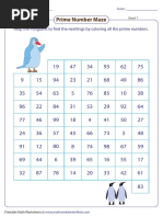 Prime Number Maze: Help The Penguine To Find The Nestlings by Coloring All The Prime Numbers