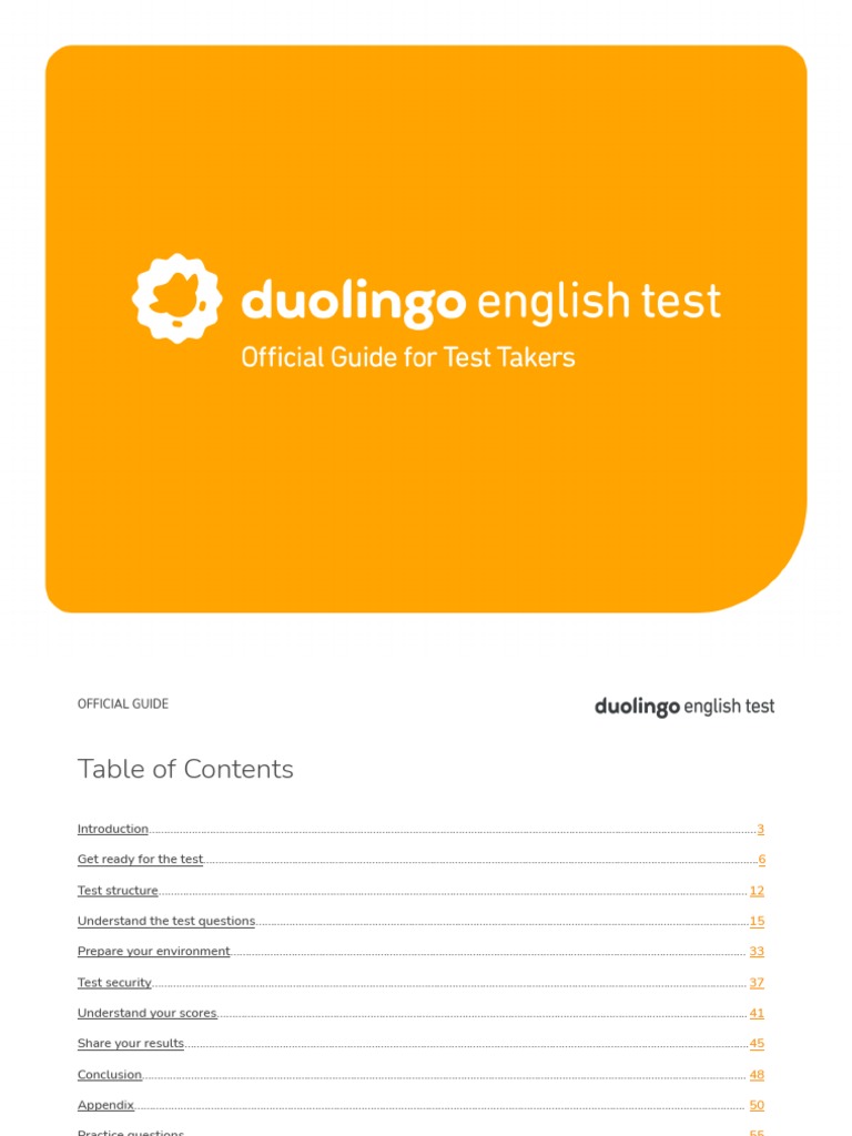 DET Official Guide For Test Takers (EN) | PDF | Reading Comprehension ...