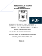 Evaluacion Al Aporte de La Resistencia A La Comresion de Un Elemento de Concreto...