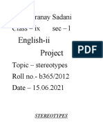 Name-Pranay Sadani Class - Ix Sec - L: English-Ii Project