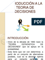 Semana 14 - 01 - Introduccion A La Teoria de Las Decisiones