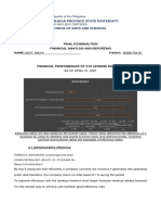 Final Examintation in Financial Analysis and Reporting