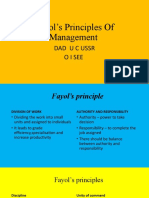 Fayol's Principles of Management: Dad U C Ussr Oisee