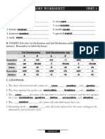 Chapter 3: Memory Worksheet Unit 1: Nominative: Genitive: Dative: Accusative: Ablative