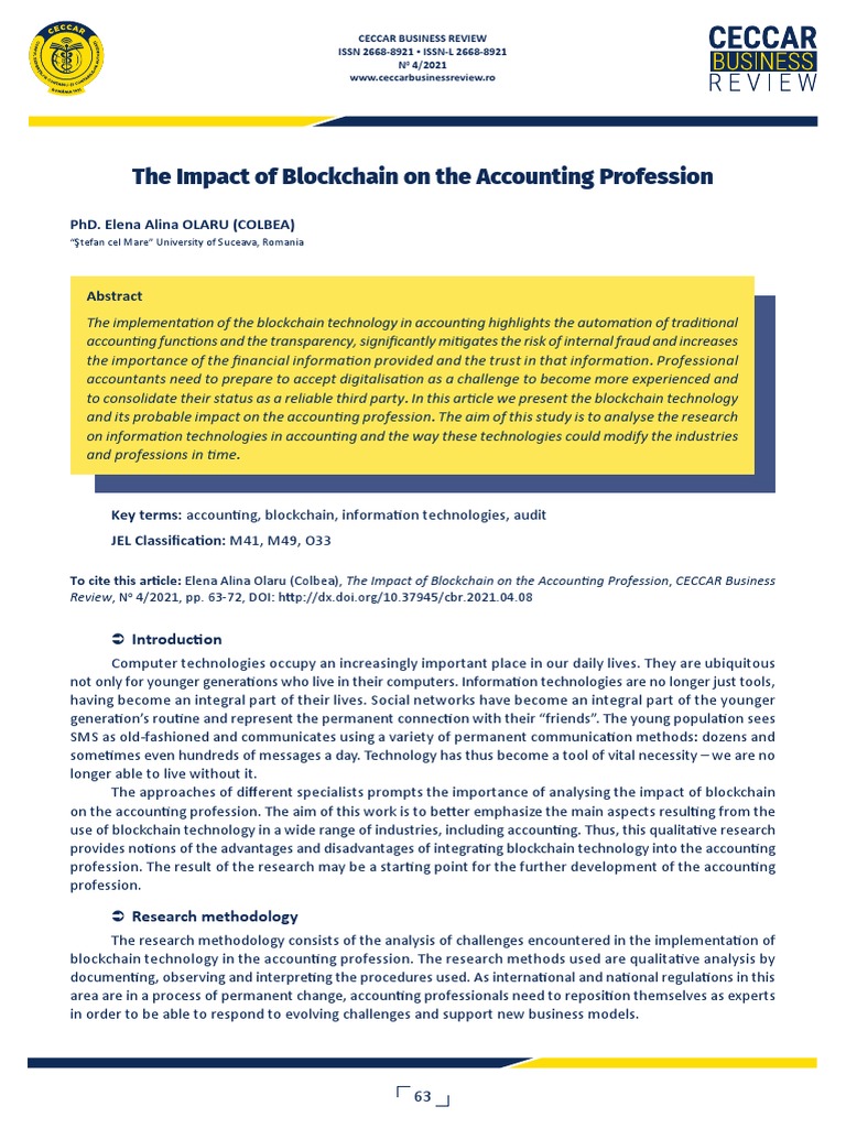 Blockchain's Impact on Accounting | PDF | Database Transaction | Accounting
