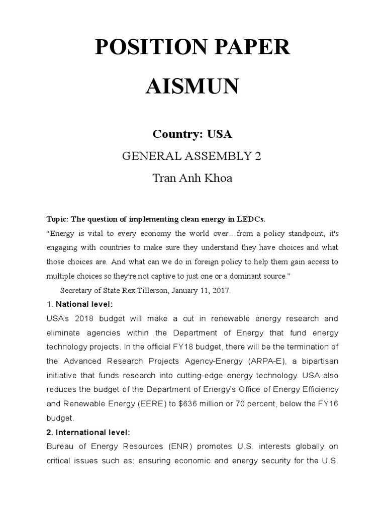 GA2 USA Position-Paper | PDF | Tax Evasion | Taxes