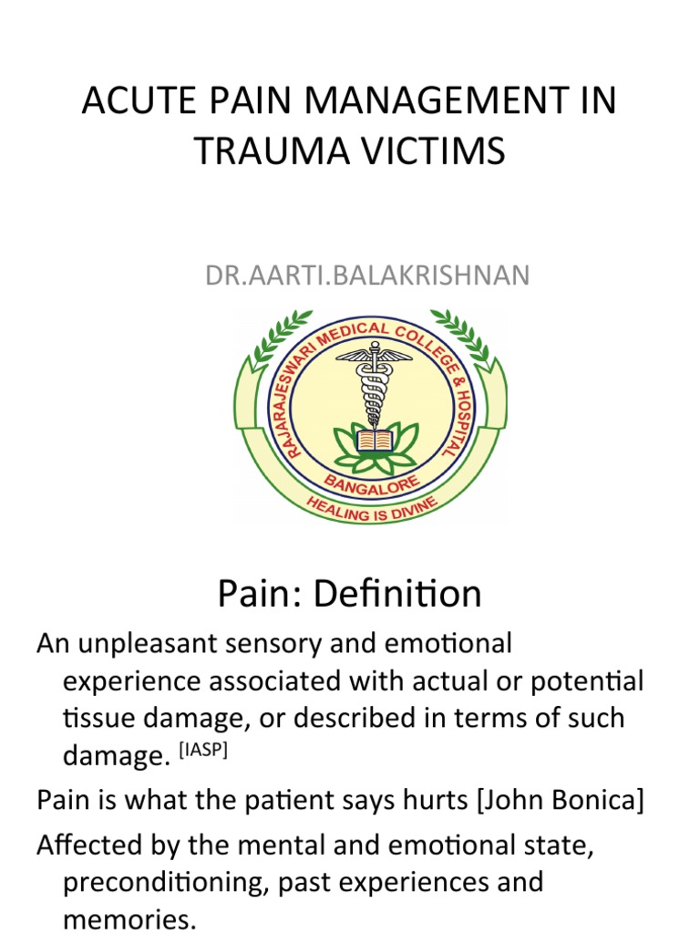 Acute Pain Management in Trauma Patients PDF Opioid Analgesic