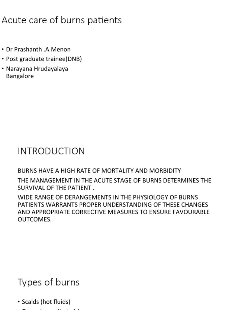 Acute Care of Burns Patients PDF Burn Respiratory Tract