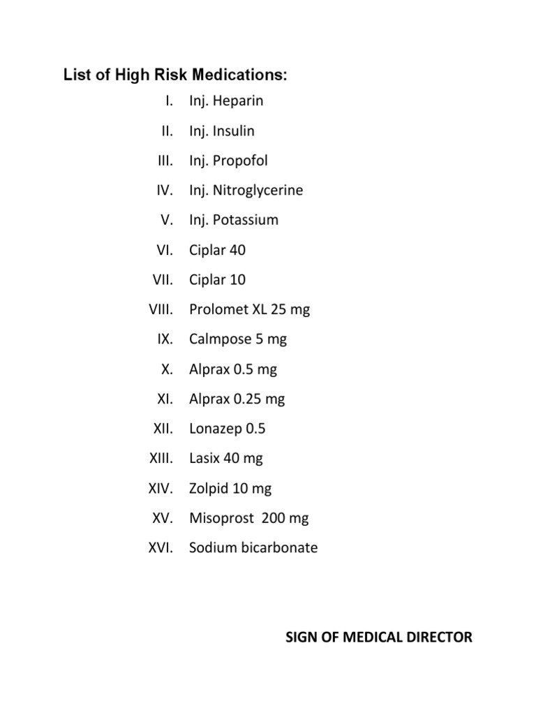 High Risk Medications PDF