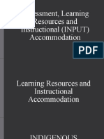 Assessment, Learning Resources and Instructional (INPUT