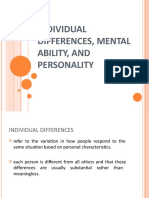 INDIVIDUAL DIFFERENCES, MENTAL ABILITY, AND PERSONALITY
