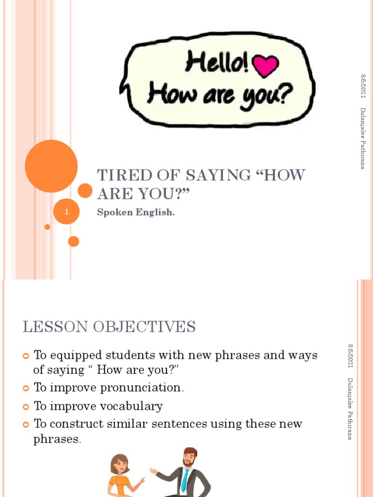 Lesson 4 - How Are You Mark-Up | PDF | Question | English Language