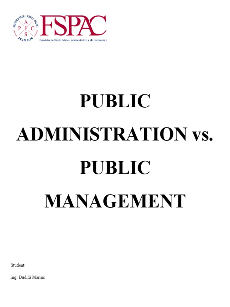 Public Management Vs Public Administration | PDF | Public ...