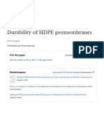 Durability of HDPE Geomembranes: Cite This Paper