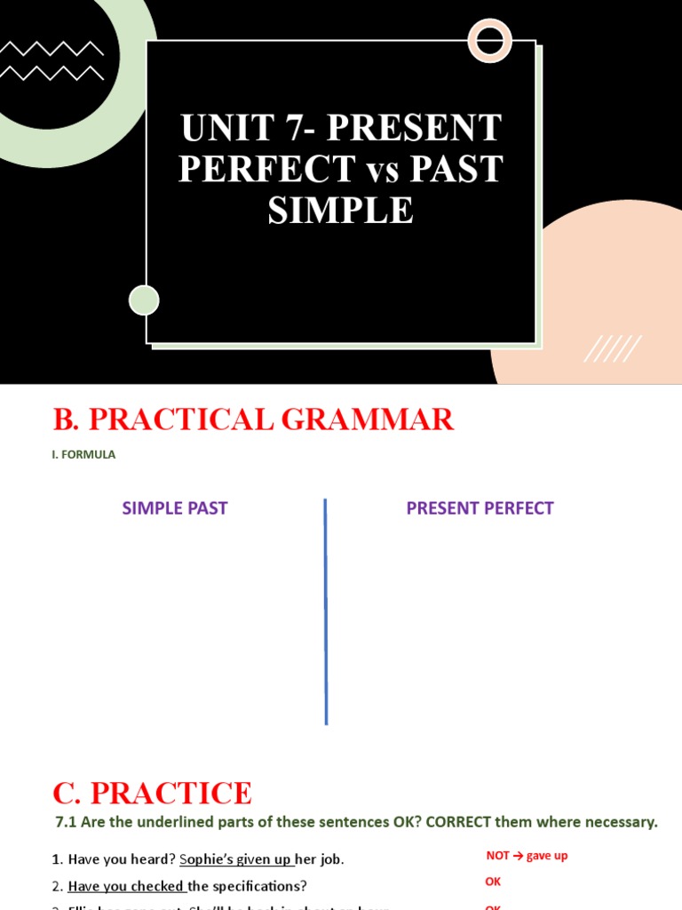Present Perfect vs Past Simple Exercises | PDF | Cognitive Science ...