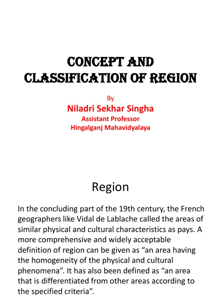 Concept and Classification of Regions | PDF | Geography | Perception