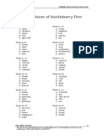 Huckleberry Finn Wordlist Answer Key