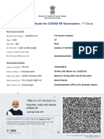 Covid 19 Vaccination Certificate Dose1