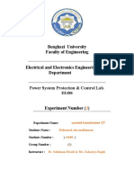 Benghazi University Faculty of Engineering: Power System Protection & Control Lab