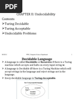 CHAPTER II: Undecidability Turing Decidable Turing Acceptable Undecidable Problems