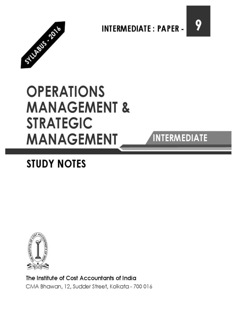 Operations Management & Strategic Management: Study Notes | PDF ...