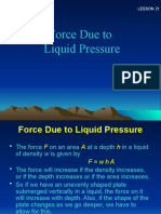 Lesson 19 Force Due To Liquid Pressure Revised
