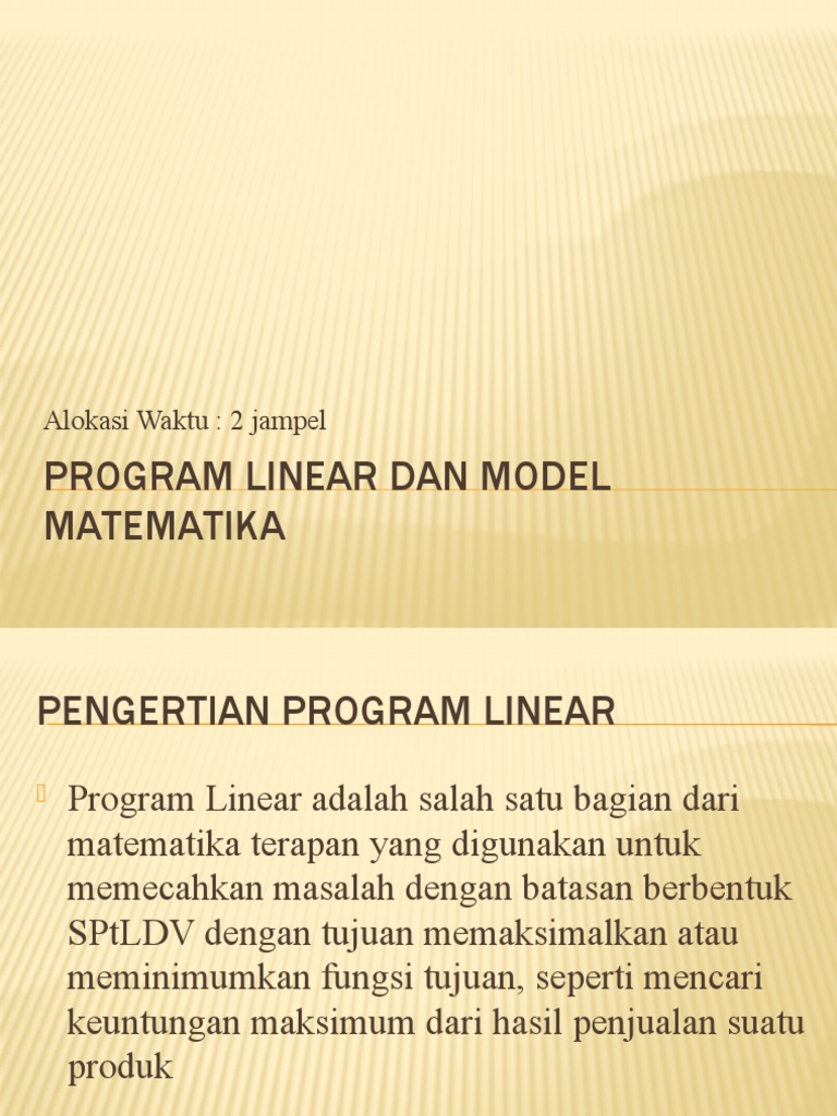 Program Linear untuk Pengusaha | PDF | Metode & Bahan Ajar | Komputer