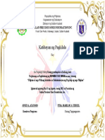 Certificate Buwan NG Wika