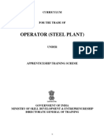 Operator (Steel Plant) : Curriculum