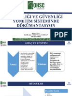 i̇ş Sağliği Ve Güvenli̇ği̇ Yöneti̇m Si̇stemi̇nde Dökümantasyon