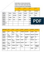 Delhi Public School Khanapara Weekly Test Time Table (2021-2022) Second Quarter (July-September)