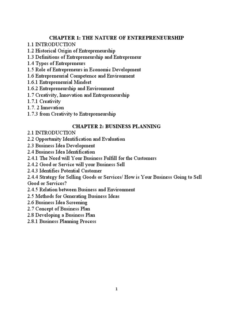 Chapter 1: The Nature of Entrepreneurship | PDF | Entrepreneurship ...
