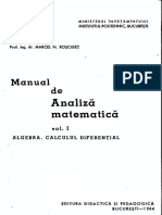 Analiza Matematica (I) - M. Rosculet (1964)