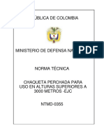 NTMD-0355 Chaqueta Perchada para Uso en Alturas Superiores A 3000 Metros - Ejc