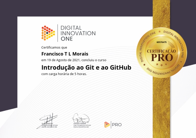 Certificado de Curso Git e GitHub | PDF | Casa e Jardim | Arte
