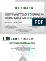 Certificado de treinamento de NR 35
