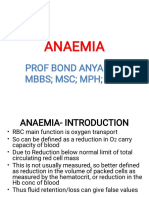 Anaemia: Prof Bond Anyaehie Mbbs MSC MPH PHD