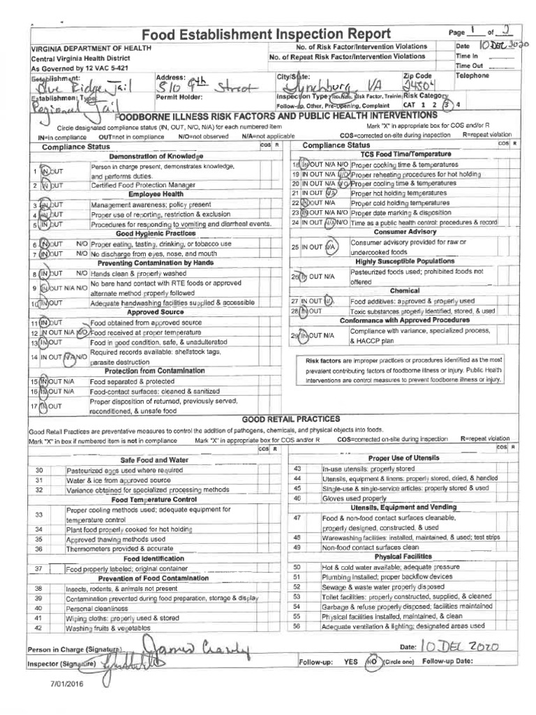 Food Inspections | PDF