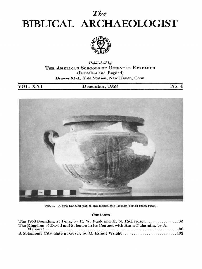 (Magazine) The Biblical Archaeologist. Vol. 21. No 4 PDF Solomons