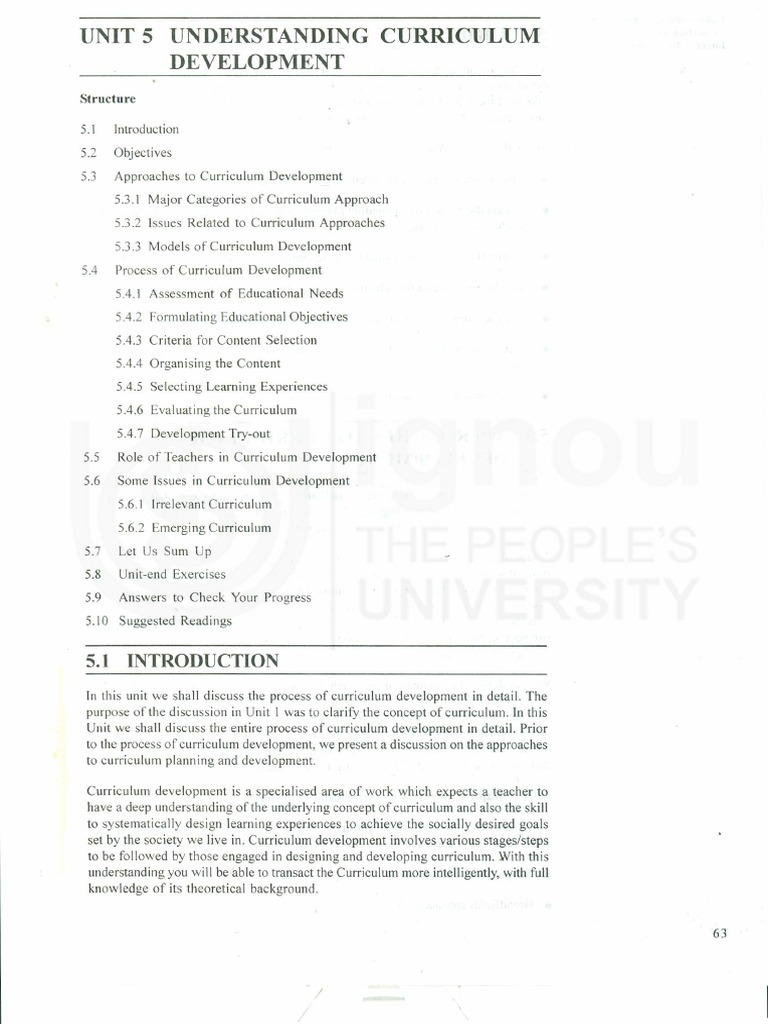 Unit 5 - Understanding Curriculum Development | PDF